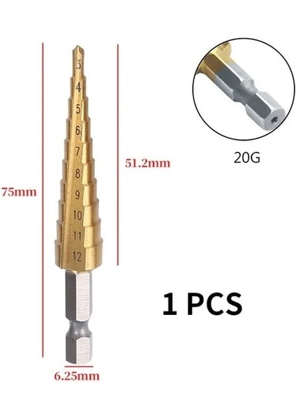 Altın 3-12 3-12MM 4-12MM 4-20MM Hss Düz Oluk Adım Matkap Ucu Seti Titanyum Kaplamalı Ahşap Metal Delik Kesici Çekirdek Matkap Ucu Seti (Yurt Dışından)