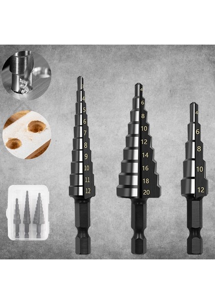 Altın 3-12 3-12MM 4-12MM 4-20MM Hss Düz Oluk Adım Matkap Ucu Seti Titanyum Kaplamalı Ahşap Metal Delik Kesici Çekirdek Matkap Ucu Seti (Yurt Dışından) modelleri