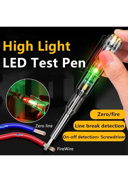 Gerilim Dedektörü Kalem Akıllı Gerilim Test Cihazı Kalem 24/70-250 V Temassız Indüksiyon Güç Dedektörü Kalem Elektrik Tornavida Göstergesi Devre Testi (Yurt Dışından)