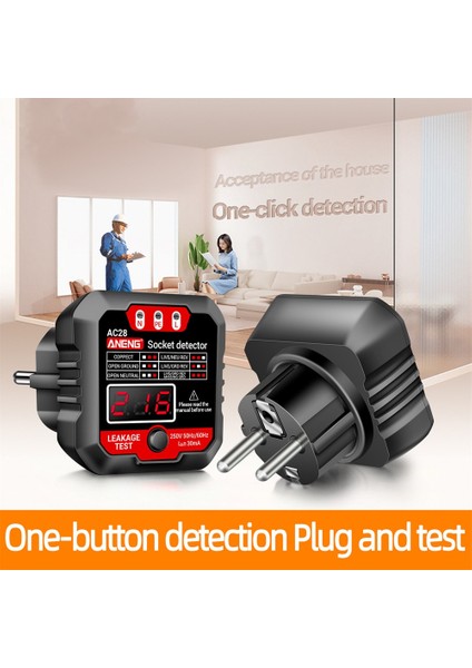 Beyaz Abd Plug Aneng AC28 Dijital Ekran Soket Test Cihazı Ingiltere Abd, Ab Tak Polarite Faz Kontrol Dedektörü Gerilim Testi Çok Fonksiyonlu Elektroskop (Yurt Dışından)