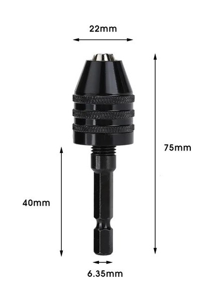 H01455 Anahtarsız Matkap Chuck 6.5mm Hex Shank Elektrikli Tornavida Matkap Chuck Adaptörü Kendinden Sıkma Hızlı Değişim Dönüştürücü Matkap Ucu (Yurt Dışından)