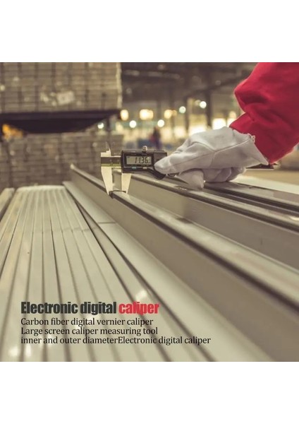 E 150MM 6 Inç LCD Dijital Cetvel Elektronik Karbon Fiber Sürmeli Kumpas Ölçer Mikrometre Ölçme Aracı Enstrüman (Yurt Dışından)