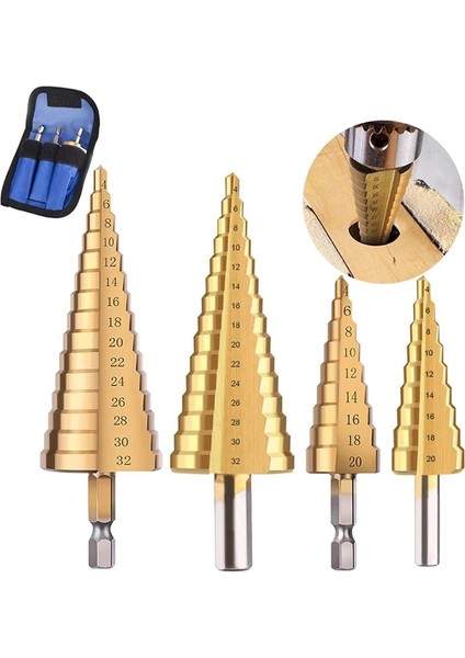 Altın 4-12 Adım Matkap Ucu 3-12MM 4-12MM 4-20MM 4-32MM Hss Düz Oluk Titanyum Kaplamalı Ahşap Metal Delik Kesici Sondaj Elektrikli El Aletleri Seti (Yurt Dışından) fiyatları