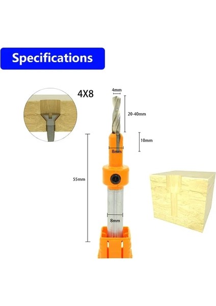 4MMX8MM-10MM 10MM 1/5 Adet 8MM/10MM Takım Elbise Shank Hss Ağaç Işleme Havşa Yönlendirici Bit Set Vida Extractor Remon Yıkım Ahşap Freze Kesicisi (Yurt Dışından)