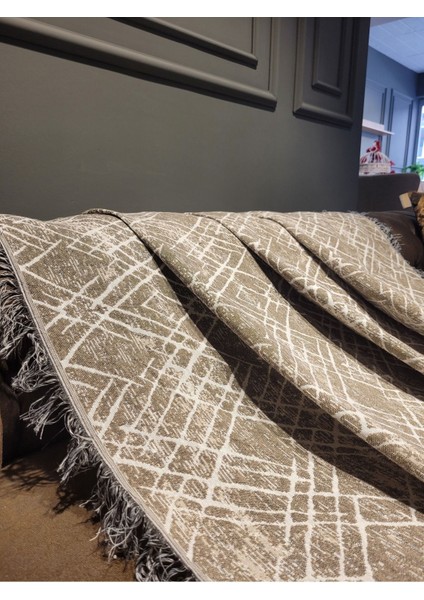 Lüks Pamuklu Koltuk-Çekyat Örtüsü 170X220 (Sütlü Kahve) Çift Taraflı ,terletmez ,kaymaz ,toplanmaz fiyatları