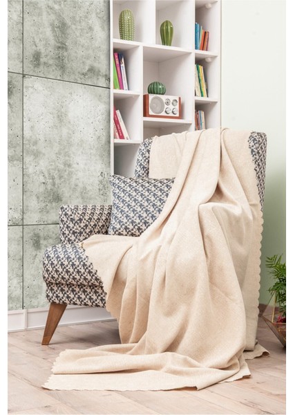 Koltuk Örtüsü | Çekyat Örtüsü | Koltuk Şalı 175X215 Jakar Kaymaz Koltuk Örtüsü| Krem