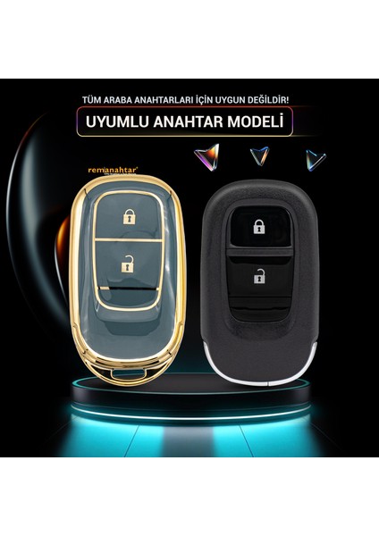 Accord Hr-V 2 Buton Smart Nano Anahtar Kılıfı Mavi