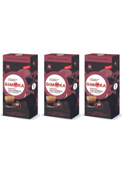 Nespresso Uyumlu Alüminyum Kapsül Kahve Colombia 10'lu x 3 Adet - Yoğunluk 7