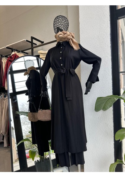 Moda Ala Uzun Takım Siyah