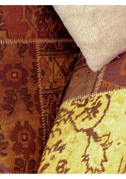 Softmicro Etnik Desenli Boho 130X180 cm Koltuk Örtüsü Şalı, Kanepe Örtüsü, Tv Battaniyesi Kiremit R