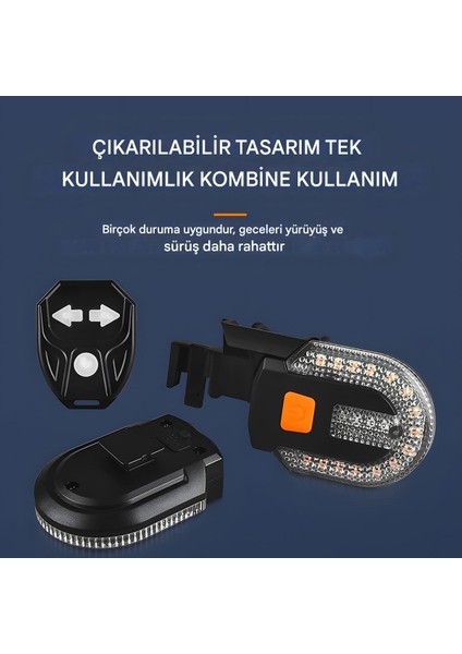 Bisiklet Dönüş Sinyali, Bisiklet LED Arka Lamba, Şarj Edilebilir Kablosuz Kontrol modelleri