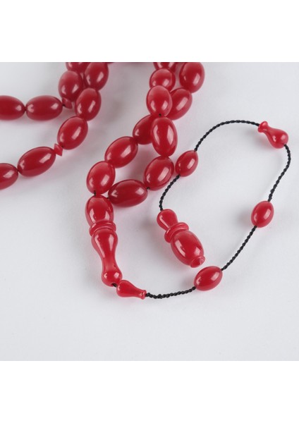 Zar Kehribar Beyzi Kesim 7.5X11.5MM Tesbih -Vişne fırsatları