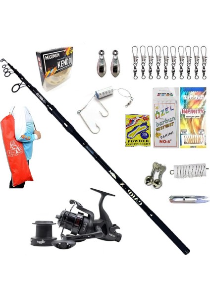 Carp-X 360CM 3.5lbs 65 Kudos Orion Lüx Profesyonel Surf Kıyı Olta Takımı Seti