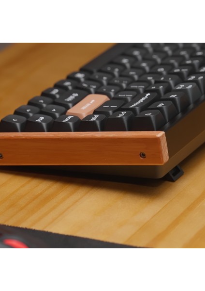 K2 He Rgb Manyetik Switch 2.4 Ghz Kablosuz Ingilizce Ahşap Kenarlı Siyah Klavye