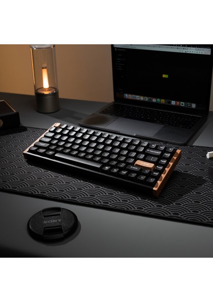 K2 He Rgb Manyetik Switch 2.4 Ghz Kablosuz Ingilizce Ahşap Kenarlı Siyah Klavye