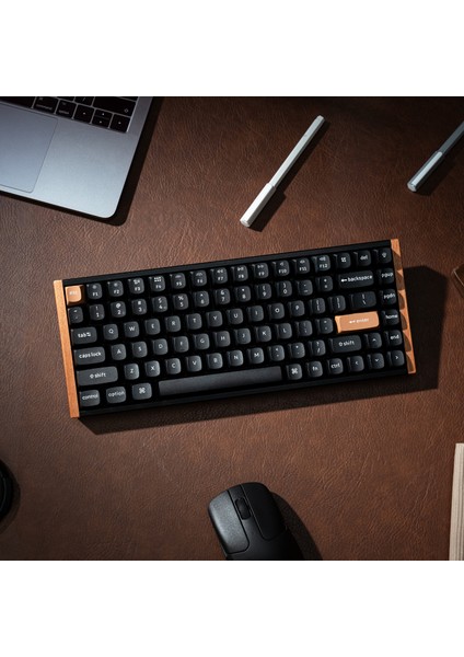 K2 He Rgb Manyetik Switch 2.4 Ghz Kablosuz Ingilizce Ahşap Kenarlı Siyah Klavye