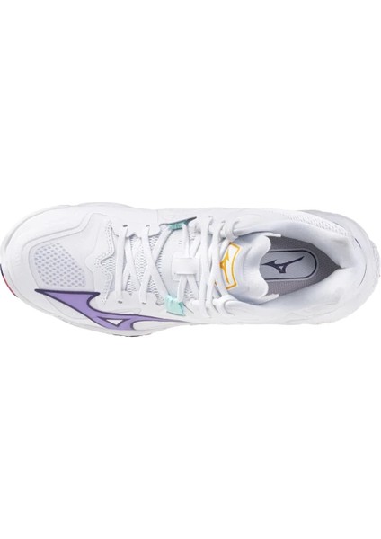 Wave Lightning Z8 Mıd Kadın Voleybol Ayakkabısı Beyaz / Mavi