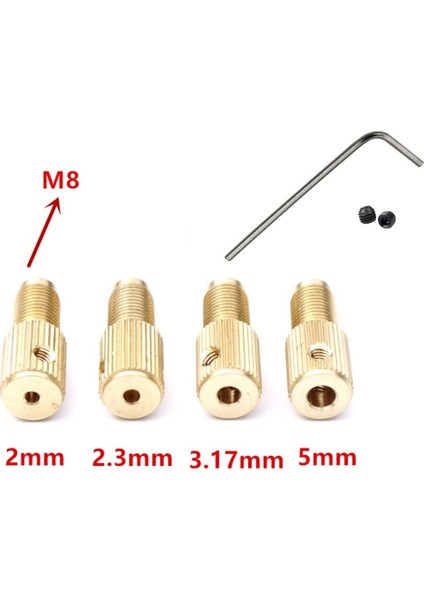 M8 2mm Matkap Chuck Mili Mini Pirinç Matkap Kelepçe Chuck Biyel M8-2/2.3/3.17/5mmelektrikli Motor Mili Matkap Chuck Adaptörü (Yurt Dışından) fırsatları