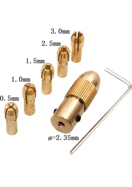 7 Adet 7 Adet/takım M8 2.35MM Pirinç Dre-Mel Collet Mini Matkap Aynaları Elektrik Motor Mili Matkap Ucu Aracı Matkap Chuck Adaptörü (Yurt Dışından)