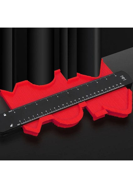 12 cm Kırmızı Şekil Ölçer Plastik Profil Kopya Ölçer El Aracı Teksir Ölçeği Şablon Ahşap Markalama Araçları Fayans Laminat Kiremit Aracı (Yurt Dışından) fırsatları