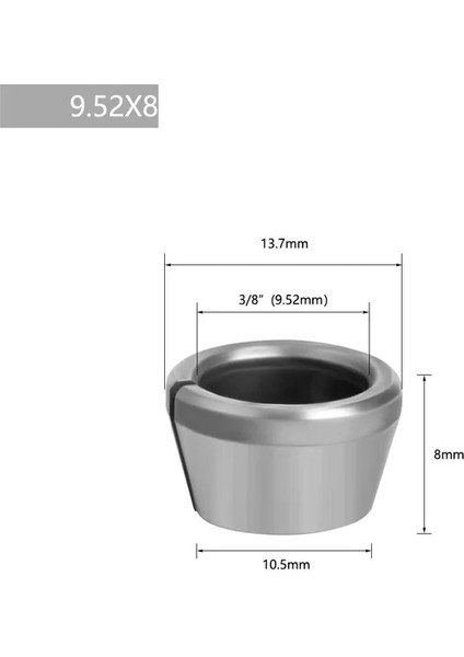9.5x8 Collet Chuck Adaptörü Somun Gravür Kırpma Makinesi Aynaları Giyotin Elektrikli Freze Ucu Pensetler 10/9.5/8/6.35/6mm (Yurt Dışından)