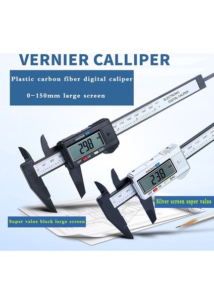 Stil 6 Kumpas Aracı Dijital Kalibratör Dijital Kalibre Vernier Plastik Kumpas Kalınlık Ölçer Derinlik Elektronik Cetvel (Yurt Dışından)