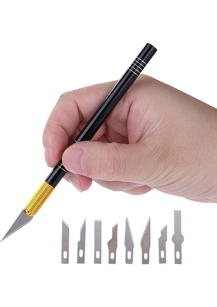 Mavi 10 Adet/grup Alüminyum Alaşım Kolu Ahşap Oyma Bıçağı Keski Marangoz Araçları Dıy Meyve Gıda Zanaat Neşter Gravür Kalem Bıçağı (Yurt Dışından) fiyatları