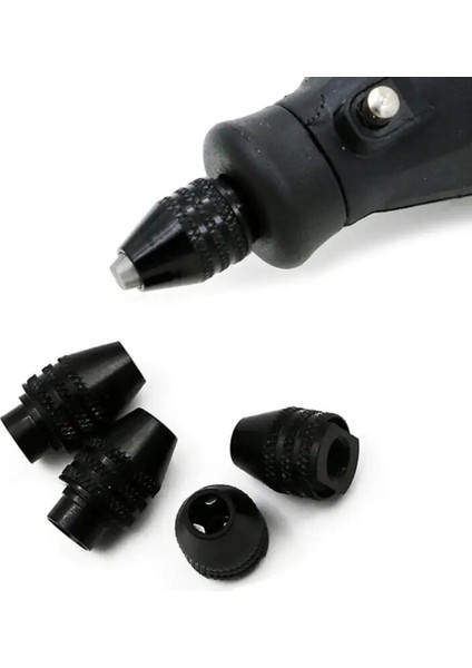 Uzun Kuyruk M8X0.75MM Evrensel Çoklu Matkap Chuck Dremel Döner Araçlar Için Anahtarsız 4 Boyutu 0.3-3.2mm Mini Matkap Ucu Chucks Adaptörü Gravür Aksesuarları (Yurt Dışından) modelleri