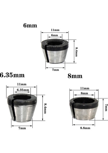 6mm Collet Chuck 6mm 6.35MM 8mm Somun Adaptörü Ağaç Işleme Gravür Kırpma Makinesi Elektrikli Yönlendirici Elektrikli El Aletleri (Yurt Dışından)