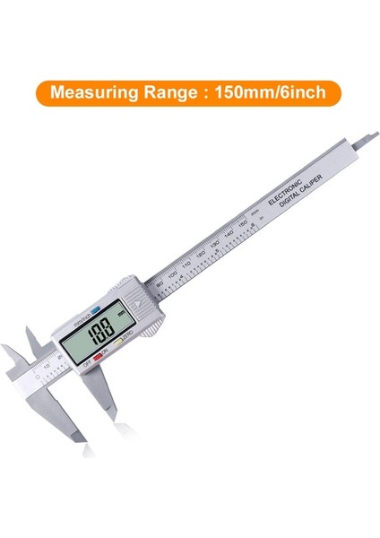 150MM Gümüş 6 Inç Dijital Kumpas Elektronik Sürmeli Kumpas 100MM 150MM Kaliper Mikrometre Dijital Cetvel Ölçme Aracı 0.1mm Ölçer (Yurt Dışından)