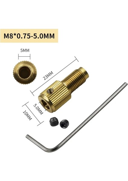 M8 0.75-5mm Matkap Chuck Adaptörü Mini Anahtarsız Matkap Chuck Bit Kendinden Sıkma Elektrikli Matkap Uçları Pens Fikstür Araçları Hızlı Değişim Dönüştürücü (Yurt Dışından)