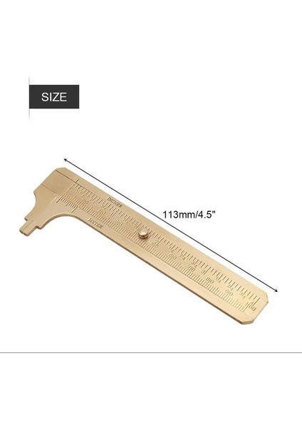 100MM Mini Sürmeli Kumpas Cetvel Bakır Çift Ölçekli Milimetre/inç 80/100MM Sürgülü Ölçer Sürmeli Kumpas Cetvel Ölçme Aracı (Yurt Dışından)
