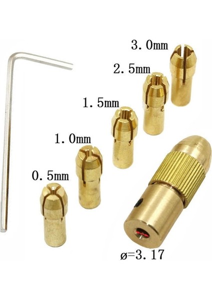 7 Adet 0.5mm-3.0mm Mini Matkap Pens Seti Pirinç Matkap Aynaları Adaptör Uçları Büküm Elektronik Matkap Chuck Aracı Güç Döner Aracı (Yurt Dışından)