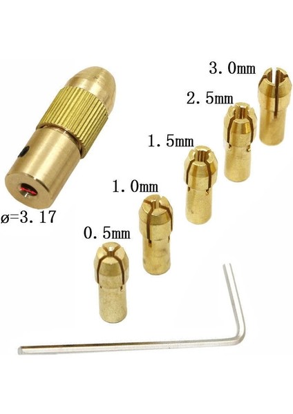 7 Adet 0.5mm-3.0mm Mini Matkap Pens Seti Pirinç Matkap Aynaları Adaptör Uçları Büküm Elektronik Matkap Chuck Aracı Güç Döner Aracı (Yurt Dışından)