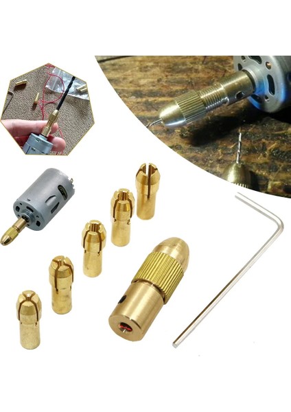 3.17MM 7 Adet Matkap Chuck 0.5-3mm Mini Hızlı Değişim Anahtarsız Matkap Ucu Adaptörü 0.5/1.0/1.5/2.5/3.0mm Tutucu Kelepçe Sabitleme Cihazı Araçları (Yurt Dışından)