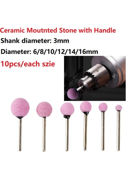 14MM 10 Adet 3mm Seramik Taşlama Kafası Monte Noktası Top Şeklinde Taşlama Çapak Tekerlek Döner Aletler Aşındırıcı Aletler (Yurt Dışından) fiyatları