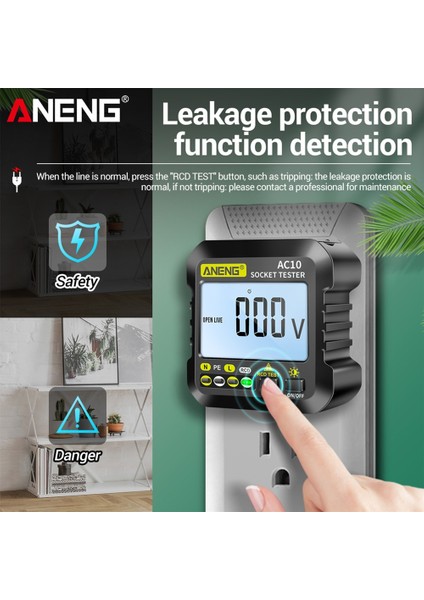 2 Adet PT2002 Aneng AC10 Soket Test Cihazı Fiş LCD Dijital Güç Gerilim Dedektörü Sıfır Hat Fişi Polarite Faz Kontrolü Abd/ab/ingıltere Multimetre Test Cihazı (Yurt Dışından)
