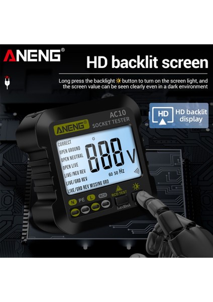2 Adet PT2002 Aneng AC10 Soket Test Cihazı Fiş LCD Dijital Güç Gerilim Dedektörü Sıfır Hat Fişi Polarite Faz Kontrolü Abd/ab/ingıltere Multimetre Test Cihazı (Yurt Dışından)