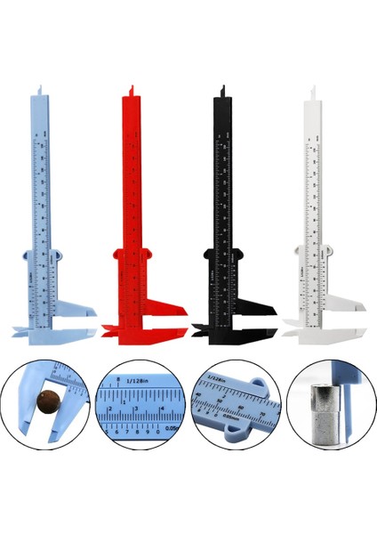 Siyah 1 Adet 0-150MM Sürmeli Kaliperler Çift Kural Ölçeği Plastik Derinlik Yükseklik Ölçü Aracı Hassas Ölçüm Cihazı Ölçü Aracı (Yurt Dışından)
