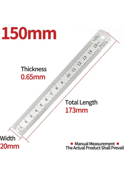 Çelik Cetvel 150MM Metal Cetvel Paslanmaz Çelik Açı Cetvel Çelik Kural Kare Ölçü Goniometro Seviye Aracı Açı Ölçer Ağaç Işleme Aletleri 15/20/30MM (Yurt Dışından)