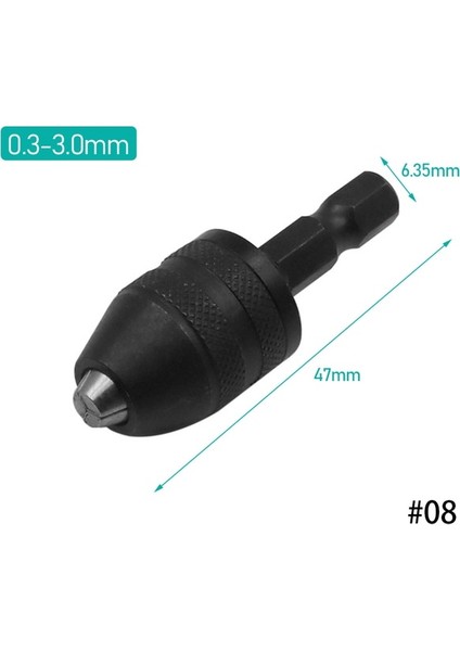 08 Mini Anahtarsız Matkap Chuck 0.3-8mm Kendinden Sıkma Elektrikli Matkap Uçları Pens Fikstür Araçları 1/4 "hex Shank Hızlı Değişim Dönüştürücü (Yurt Dışından)