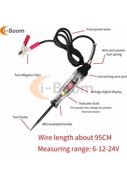 Yay Tel 5-90V 5V-90V Dc Gerilim Devre Test Cihazı 3-36V 12V 24V Araba Kamyon Far Teşhis Araçları Dijital Gerilim Dedektörü Test Probu Kalemi (Yurt Dışından) modelleri
