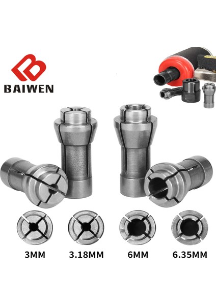 1 Adet 3.18MM Pens 3mm/6mm Pens Chuck Adaptörü Pnömatik Kalıp Taşlayıcı Kırpma Oyma Makinesi Sıkma Pens Aynası Yedek Parçalar (Yurt Dışından)