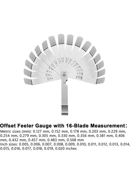 16 Adet Yüksek Kalite 14/16/25/26/32 Adet Telemetre Sentil Valfi Öğretim Sentil 0.04-0.88 mm Boşluk BOYUTU.0015-.035 Bakır Levha (Yurt Dışından)