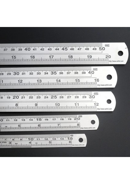 15 cm Metal Paslanmaz Çelik Ölçekli Metrik Cetvel Santimetre Inç Düz Cetvel Hassas Ölçme Aracı Ofis Donanım Ölçme (Yurt Dışından)