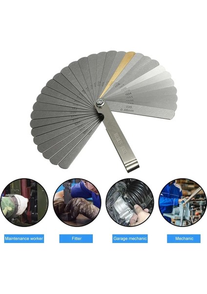 16BLADE 16/20/25/26/32 Bıçak Feeler Ölçer Metrik Boşluk Dolgu 0.127-0.508MM Gage Ölçüm Aracı Motor Supap Ayarı (Yurt Dışından)
