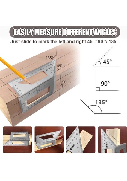 Plastik Siyah T Tipi Ağaç Işleme Ölçer Cetvel Çok Fonksiyonlu Cetvel 45 90 Derece Ölçer Kuralı Ölçüm Aracı Marangozluk Scribe Mark Çizgi Ölçme (Yurt Dışından) fırsatları