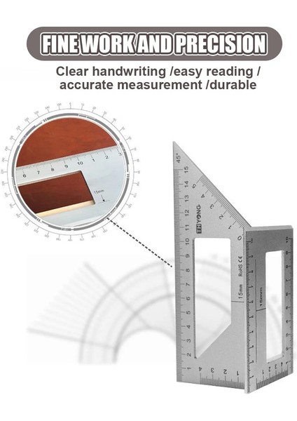 Plastik Siyah T Tipi Ağaç Işleme Ölçer Cetvel Çok Fonksiyonlu Cetvel 45 90 Derece Ölçer Kuralı Ölçüm Aracı Marangozluk Scribe Mark Çizgi Ölçme (Yurt Dışından) indirimleri