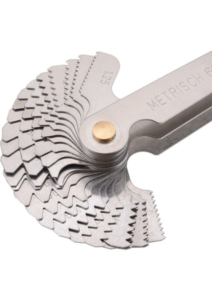 PE3EU 55/60 Derece Metrik Inç Konu Fiş Ölçer Dişli Diş Vida Pitch Göstergeleri Ölçüm Karbon Çelik Merkezi Ölçüm Torna Combina (Yurt Dışından) fiyatları