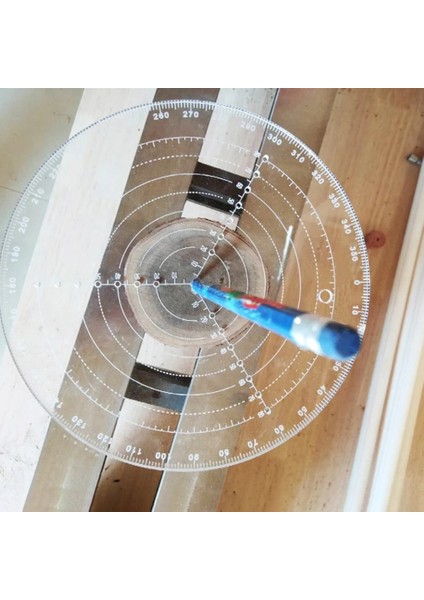 200MM Yaratıcı Yuvarlak Merkezi Şeffaf Akrilik Bulucu Torna Çalışma Pusula Daire Ölçer Işleme Araçları Ahşap Torna Çizim (Yurt Dışından)